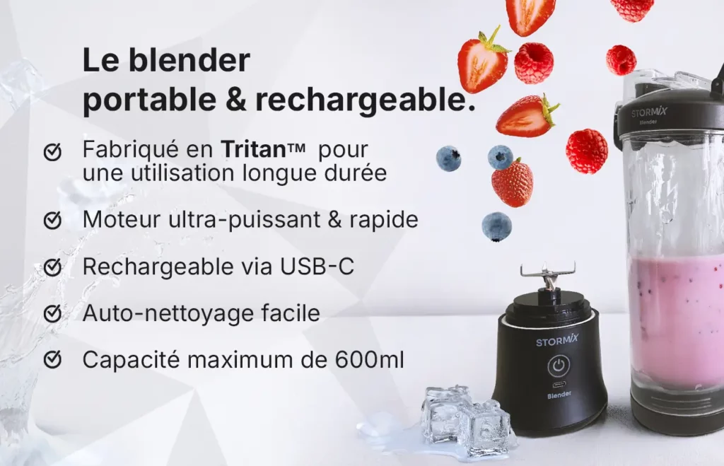 Stormix Blender portable et rechargeable